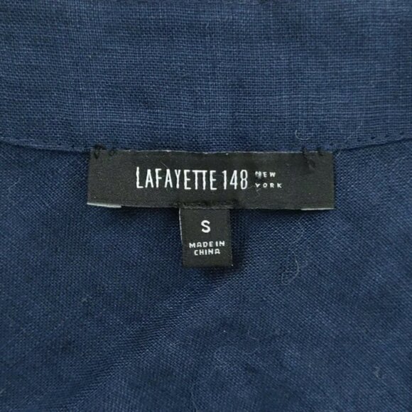 Lafayette 148 Linen V Neck Cardigan Sweater - Picture 3 of 4